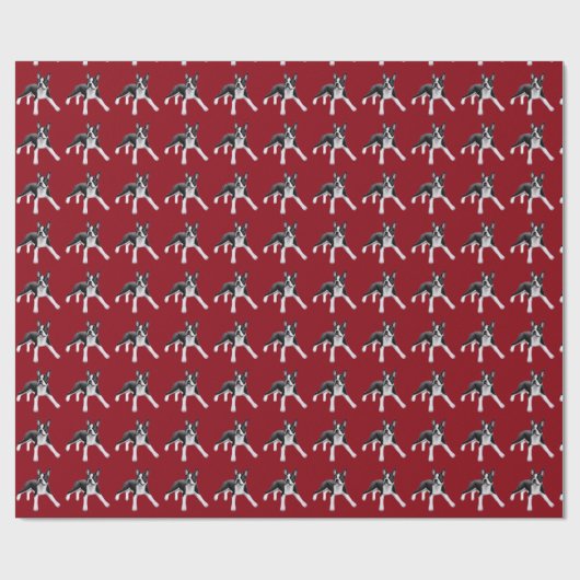 Boston Terrier Holiday Wrapping Paper Cadeaupapier (Vlak)