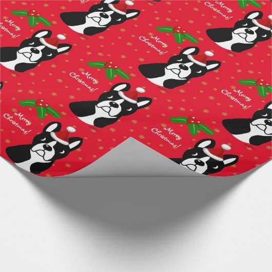 Boston Terrier Holiday Wrapping Paper Cadeaupapier (Hoek)