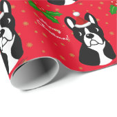 Boston Terrier Holiday Wrapping Paper Cadeaupapier (Rol Hoek)
