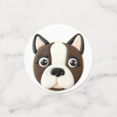 Boston Terrier Hond 3D Geïnspireerd Confetti (Kleine voorkant)