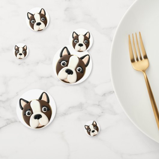 Boston Terrier Hond 3D Geïnspireerd Confetti (Groep)