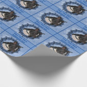 Boston Terrier Hond Bloemen krans gepersonaliseerd Cadeaupapier (Hoek)