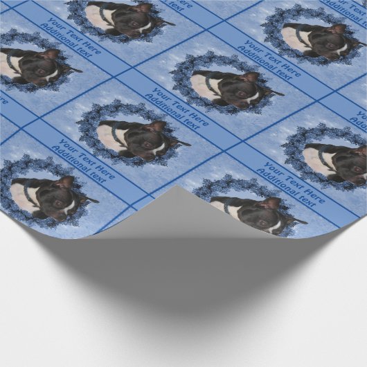 Boston Terrier Hond Bloemen krans gepersonaliseerd Cadeaupapier (Hoek)