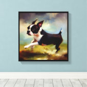 Boston Terrier hond  Canvas Afdruk (Insitu (Houten vloer))