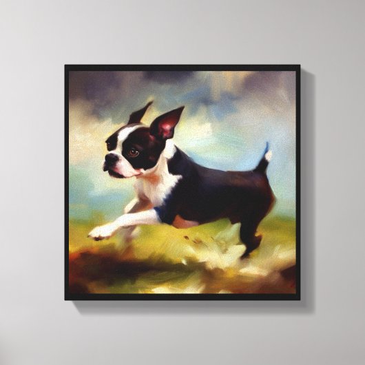 Boston Terrier hond  Canvas Afdruk (Voorkant)
