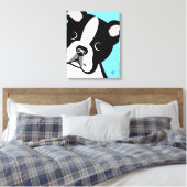 Boston Terrier hond Canvas Afdruk (Insitu (Slaapkamer))