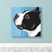 Boston Terrier Hond Canvas Prints (Insitu (Houten vloer))