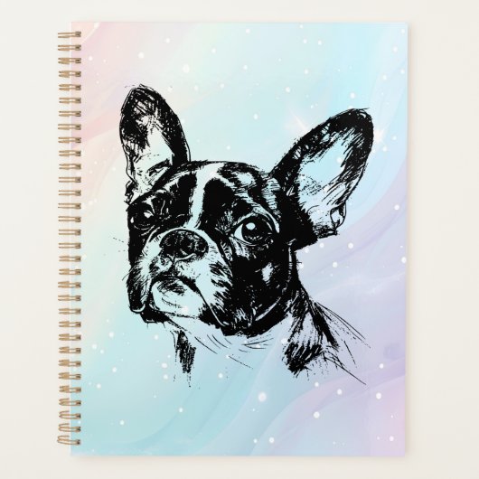 Boston Terrier Hond Chique Art Design Planner (Voorkant)