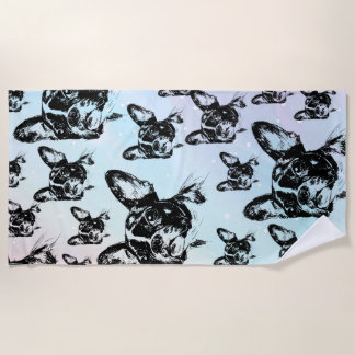 Boston Terrier Hond Chique Art Design Strandlaken