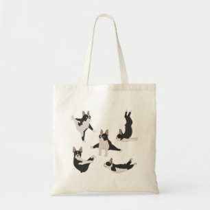 Boston Terrier hond doet yoga Canvas tas