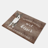 Boston Terrier Hond Gepersonaliseerde Deurmat (Schuin)