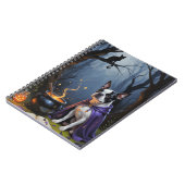 Boston Terrier hond grillige Halloween schilderij Notitieboek (Linkerzijde)