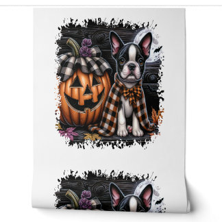 Boston Terrier Hond Halloween Behang