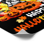 Boston Terriër Hond Halloween En Vrolijk Kerstfees Poster (Hoek)