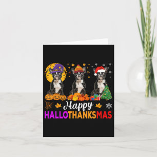 Boston Terrier Hond Halloween Kerstmis Hallobedank Kaart