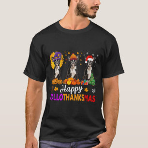 Boston Terrier Hond Halloween Kerstmis Hallobedank T-shirt