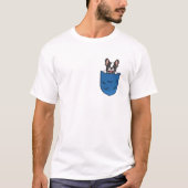 Boston Terrier hond in de zak T-shirt (Voorkant)