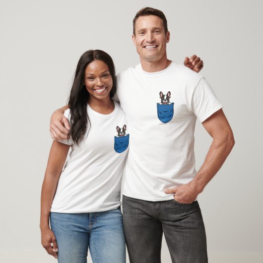 Boston Terrier hond in de zak T-shirt (Unisex)