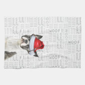 Boston Terrier hond in een kerstboom Theedoek (Horizontaal)
