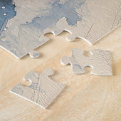 Boston Terrier Hond in Sledge Laat het Sneeuw Kers Legpuzzel (Zijkant)