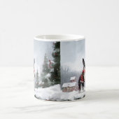 Boston Terrier Hond in Sneeuw Kerstmis Koffiemok (Center)