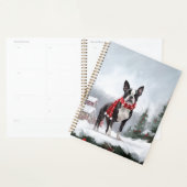 Boston Terrier Hond in Sneeuw Kerstmis Planner (Display)