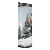 Boston Terrier Hond in Sneeuw Kerstmis Thermosbeker (Geroteerd rechts)