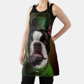 Boston Terrier hond in St. Patrick's Day jurk Schort (Insitu)