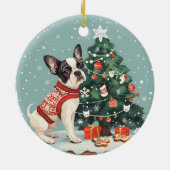 Boston Terrier hond Keramisch Ornament (Achterkant)