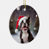 Boston Terrier Hond Kerstaandenken Keramisch Ornament (Rechts)