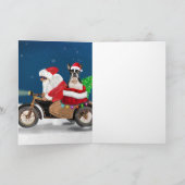 Boston Terrier hond Kerstman Santa Claus  Kaart (Binnen)
