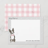 Boston Terrier-hond Kerstvakantie briefpapier Notitiekaartje (Voorkant / Achterkant)