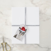 Boston Terrier Hond Kerstvakantie Cadeaulabel (Met Touw)