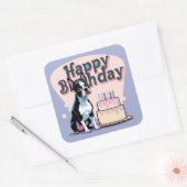 Boston Terrier hond kleurrijk Vierkante Sticker (Envelop)