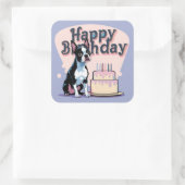 Boston Terrier hond kleurrijk Vierkante Sticker (Tas)