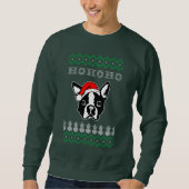 Boston Terrier Hond Lelijk Kerstmis Ho Ho Ho Trui (Voorkant)