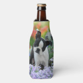Boston Terrier Hond Leuke Puppy Foto, Fles-jas Flesjeskoeler (Fles Voorkant)