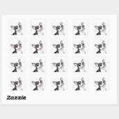 Boston Terrier-hond met harten Vierkante Sticker (Vel)