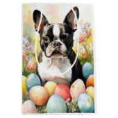 Boston Terriër Hond met paaseieren Vakantie Medium Cadeauzakje (Voorkant)