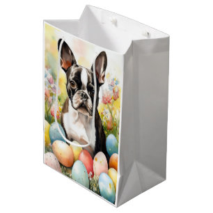 Boston Terrier-hond met Pasen-eieren Vakantie Medium Cadeauzakje