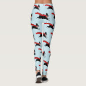 Boston Terrier Hond met rode sjaal Patterned Leggings (Achterkant)