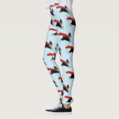 Boston Terrier Hond met rode sjaal Patterned Leggings (Links)