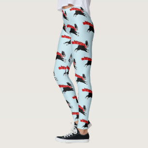 Boston Terrier Hond met rode sjaal Patterned Leggings