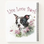 Boston Terrier Hond Mom Floral Notitieboek (Achterkant)