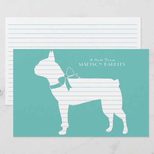 Boston Terrier Hond Puppy Briefpapier (Voorkant / Achterkant)