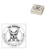 Boston Terrier Hond Retouradres Familie Rubberstempel (Gestempeld)