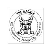Boston Terrier Hond Retouradres Familie Rubberstempel (Afrduk)