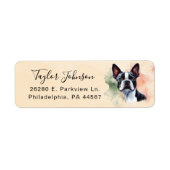 Boston Terrier-hond retouradreslabel Etiket (Voorkant)