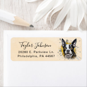 Boston Terrier-hond retouradreslabel Etiket