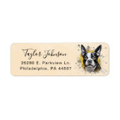 Boston Terrier-hond retouradreslabel Etiket (Voorkant)